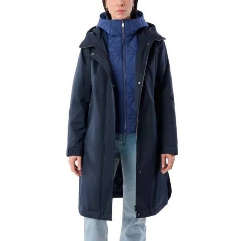 NWT Bernardo Women's XS Blue 2-in-1 Hooded Raincoat Jacket Polyester